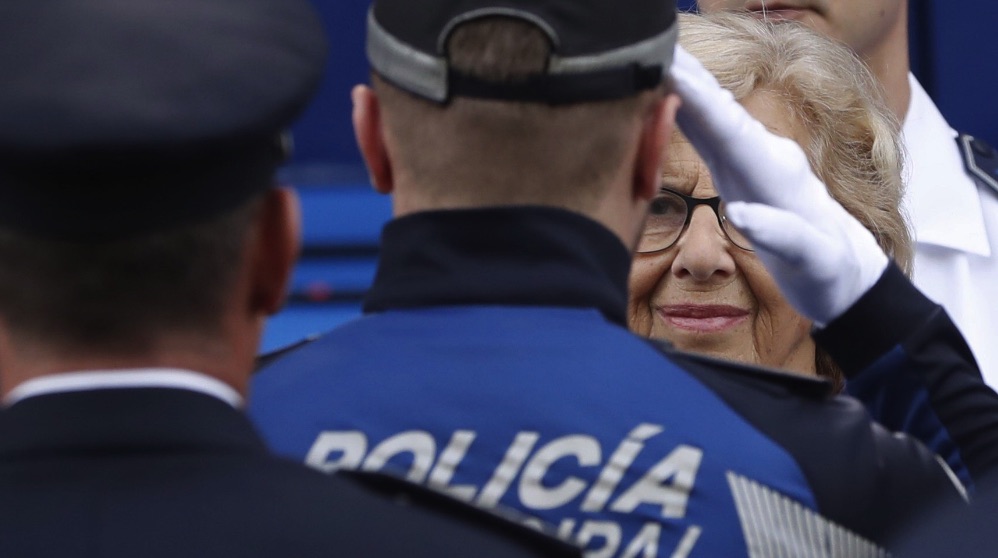 Manuela Carmena en el Día de la Policía Municipal. (Foto. EFE)