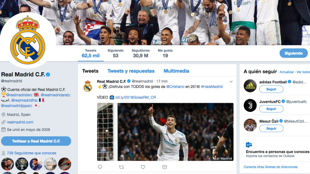 El Real Madrid tuiteó los todos los goles de Cristiano en 2018.