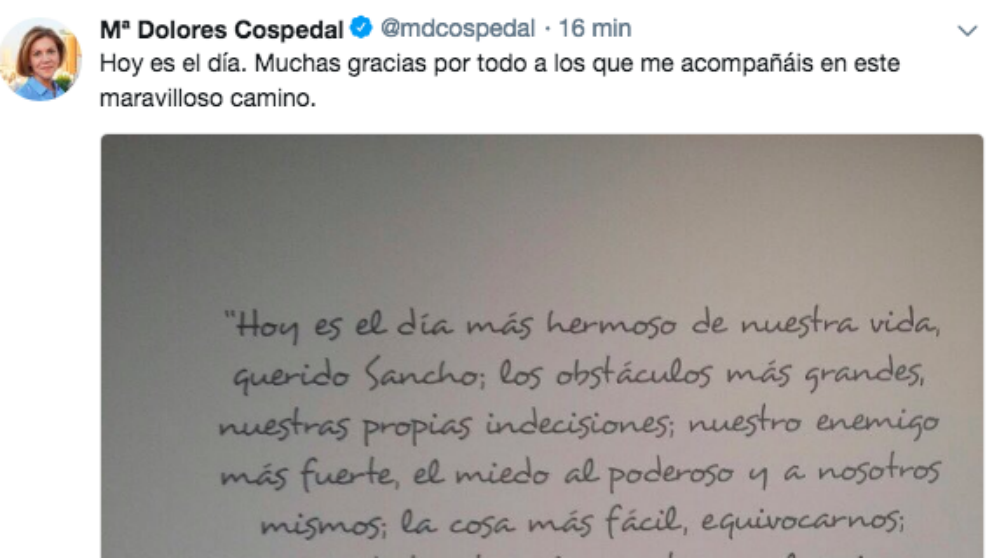 El tuit de Cospedal