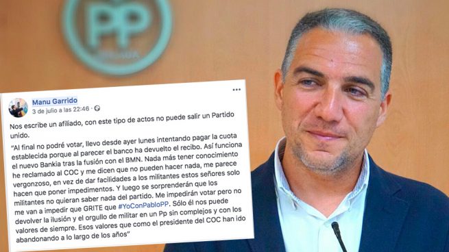 Militantes al corriente de pago denuncian que no han podido votar a favor de Casado en Málaga