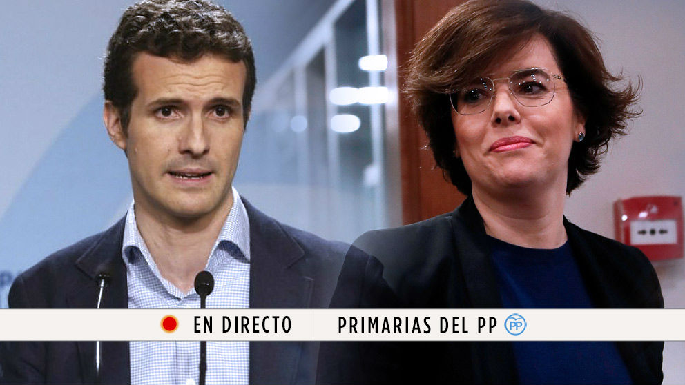 Congreso PP: Pablo Casado y Soraya Sáenz de Santamaría. | Última hora Primarias PP