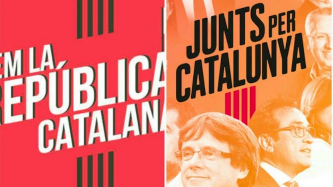 La camiseta de la ANC para la Diada separatista imita la grafía de las siglas de Junts Per Catalunya