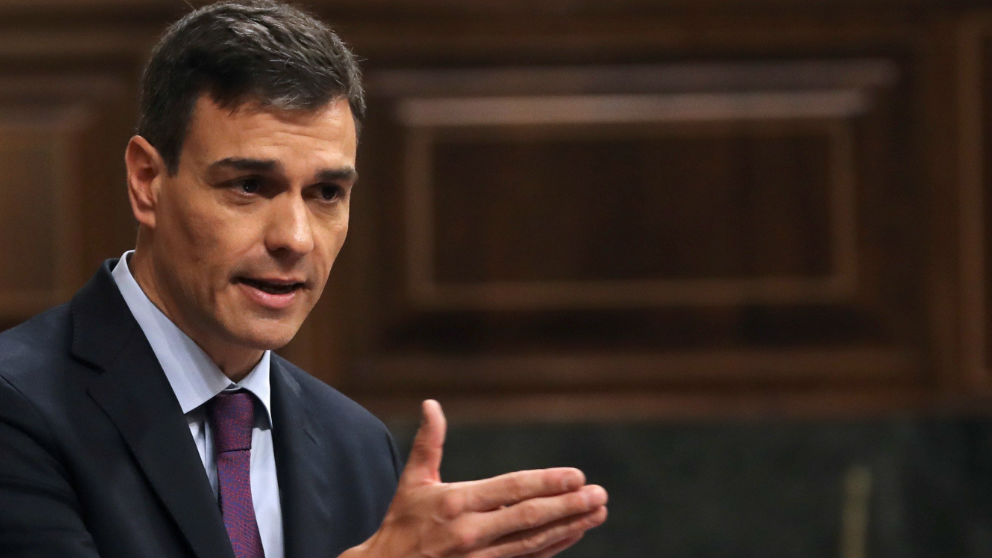 El presidente del Gobierno, Pedro Sánchez, en el Congreso.