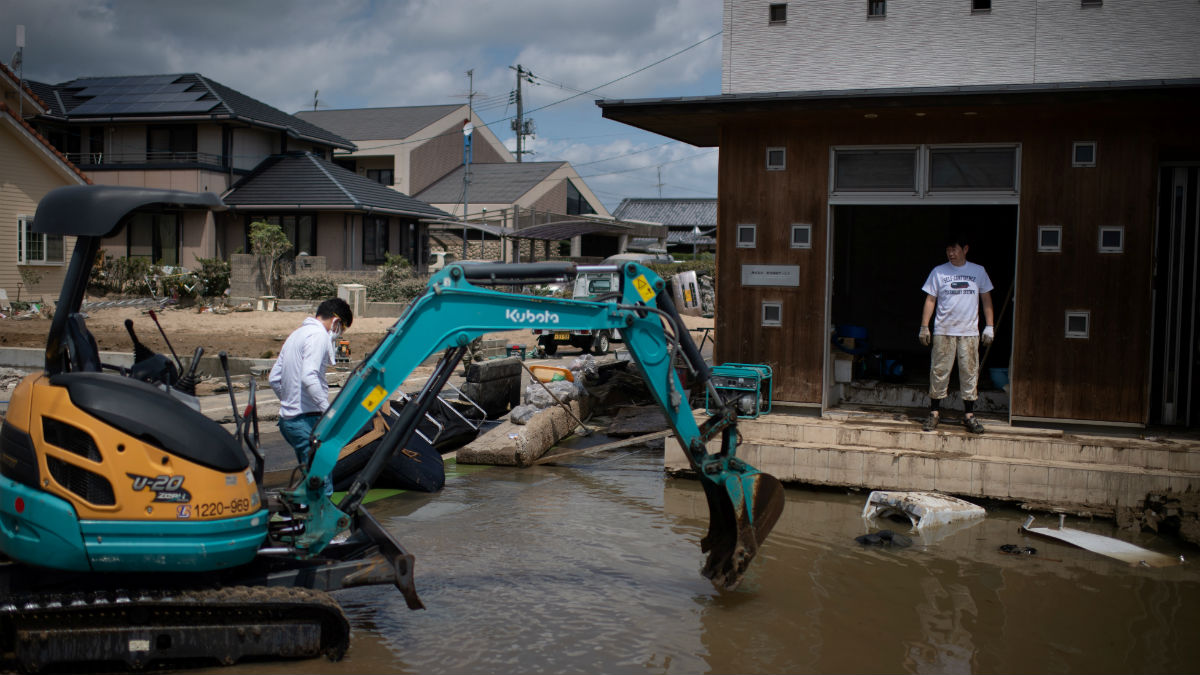 Lluvias torrenciales en Japón (AFP).