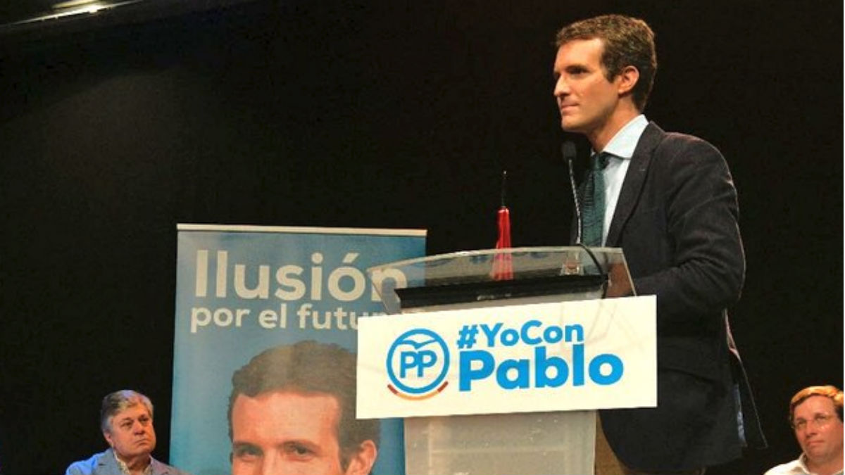 Pablo Casado en un reciente acto de campaña.