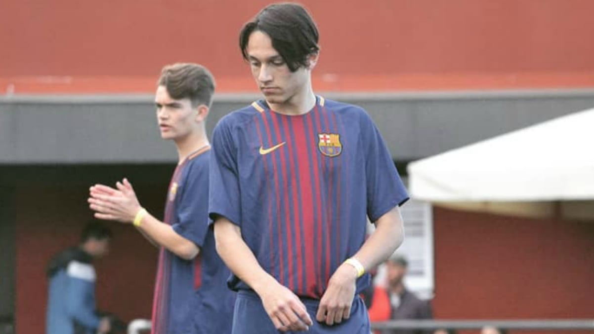 Joel López, durante un partido con el Barça. (Instagram)