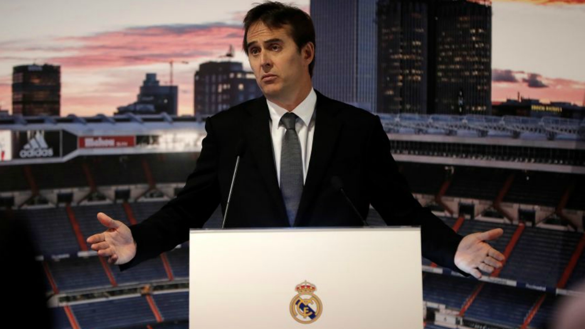 Lopetegui, durante su presentación con el Real Madrid. (Getty Images)
