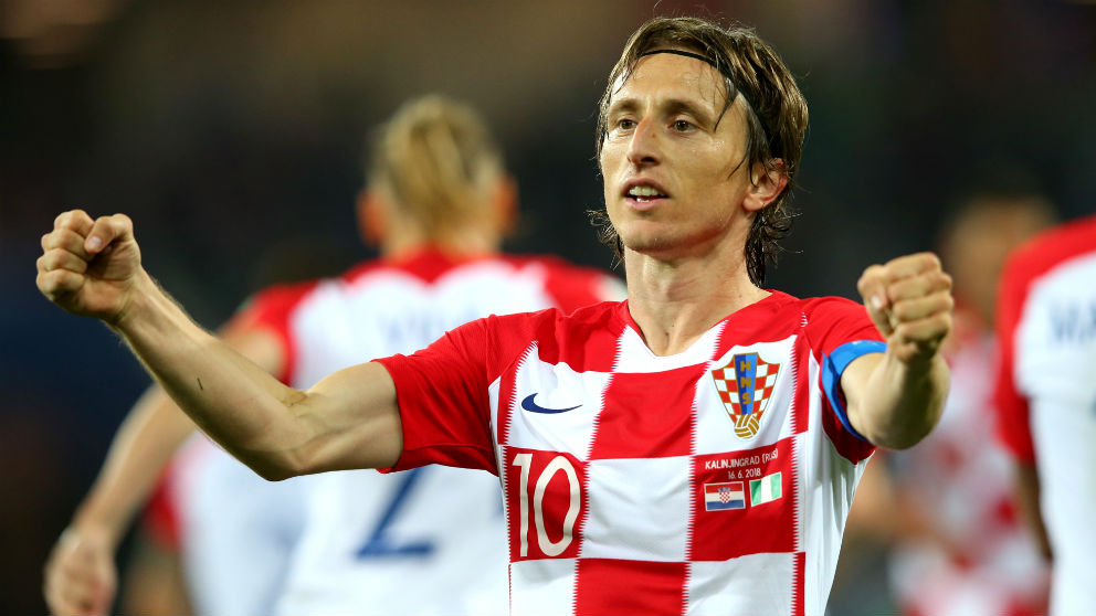 Luka Modric celebra un gol en el Mundial. (Getty)
