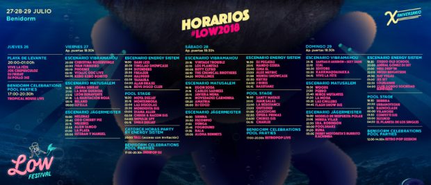 Horarios Low Festival 2018