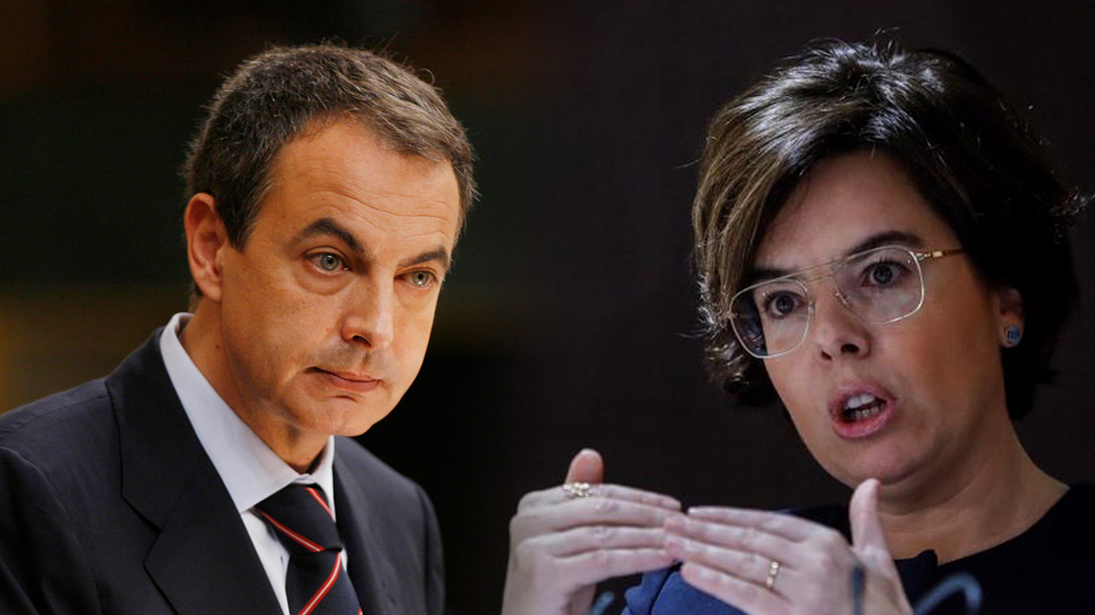 José Luis Rodríguez Zapatero y Soraya Sáenz de Santamaría.