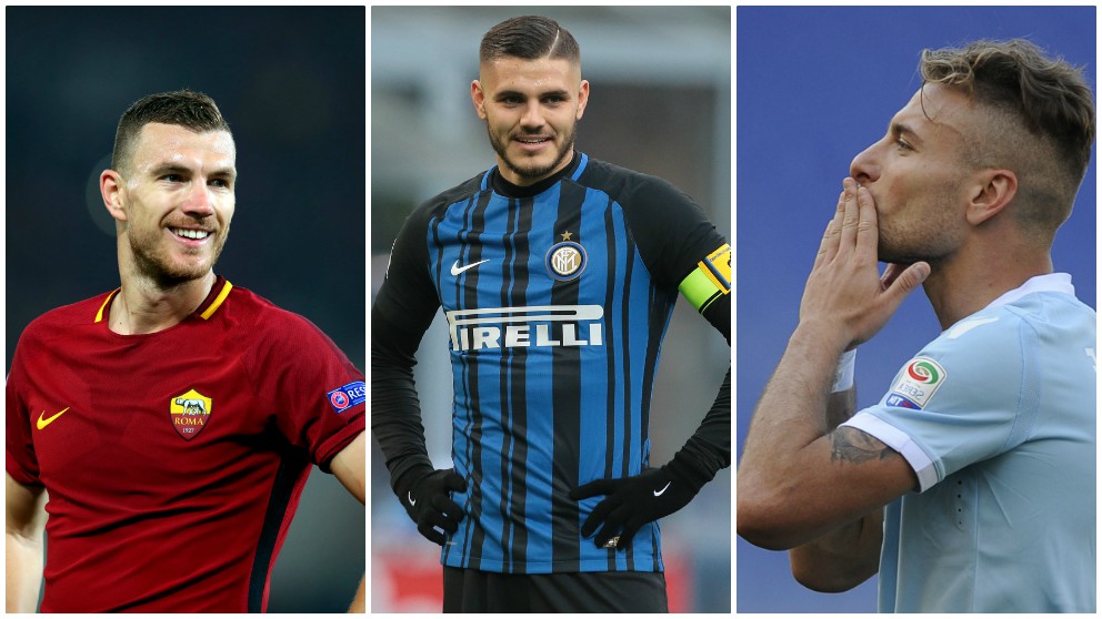 Los rivales de Cristiano Ronaldo por el pichichi de la serie A. (Getty)