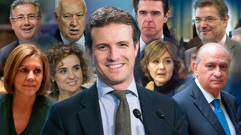 Los ocho ministros de Rajoy que apoyan a Pablo Casado.