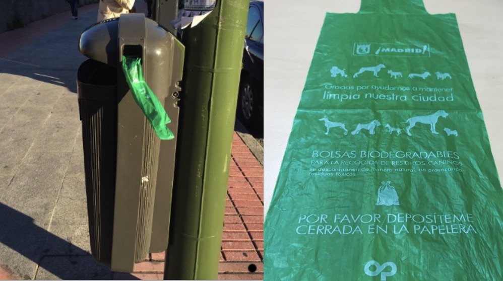 Papelera con expendedor de bolsas. (Fotos. Madrid)