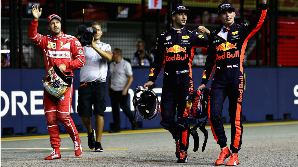 Daniel Ricciardo ha reconocido que considera a Max Verstappen mejor piloto que Sebastian Vettel, a quién batió claramente en Red Bull cuando fueron compañeros en 2014. (Getty)