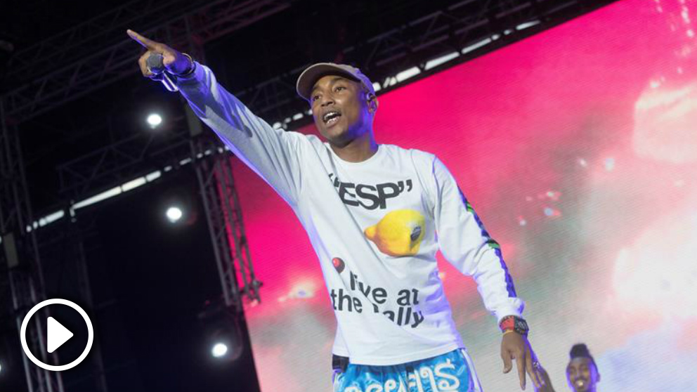 Pharrell Williams actuó en el festival Cruïlla de Barcelona con su banda N.E.R.D. Foto: EFE