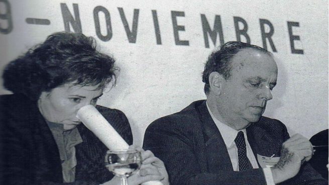 Celia Villalobos y Manuel Fraga