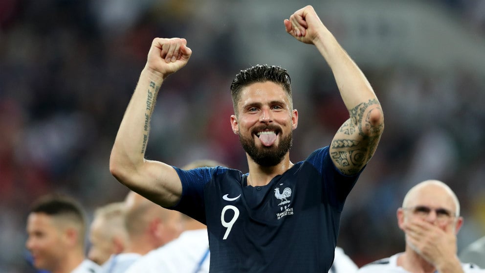 Giroud celebra el triunfo de Francia en el Mundial. (Getty)