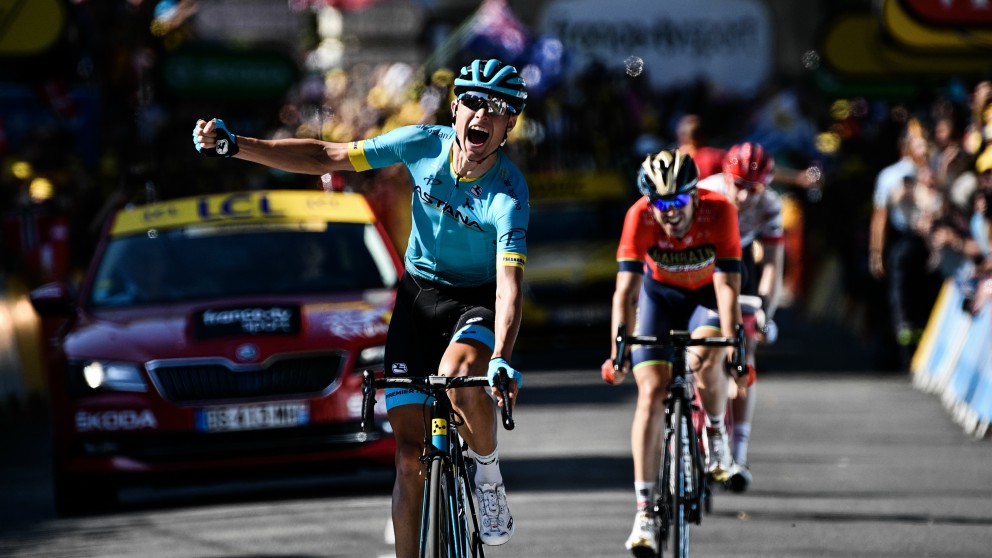 Cort Nielsen celebra su victoria en el Tour. (AFP)