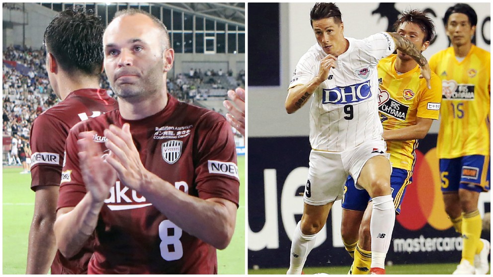 Iniesta y Torres debutaron en Japón. (AFP)