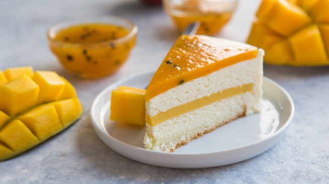Tarta de mango con limón, receta sin horno fácil de preparar