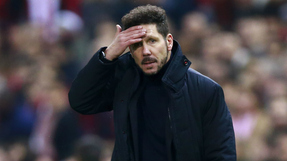 El Cholo Simeone durante un partido con el Atlético. (Getty)