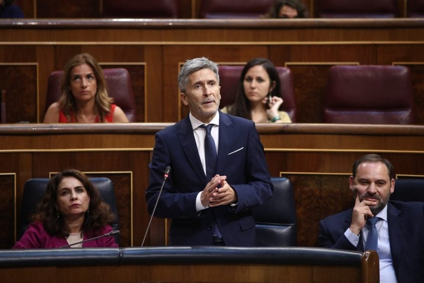 Fernando Grande-Marlaska, ministro del Interior, en el Congreso. (EP)