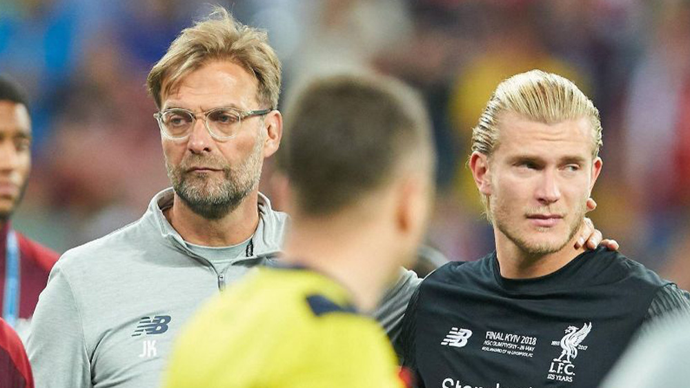 Klopp y Karius, tras la final de Chamapions ante el Real Madrid.