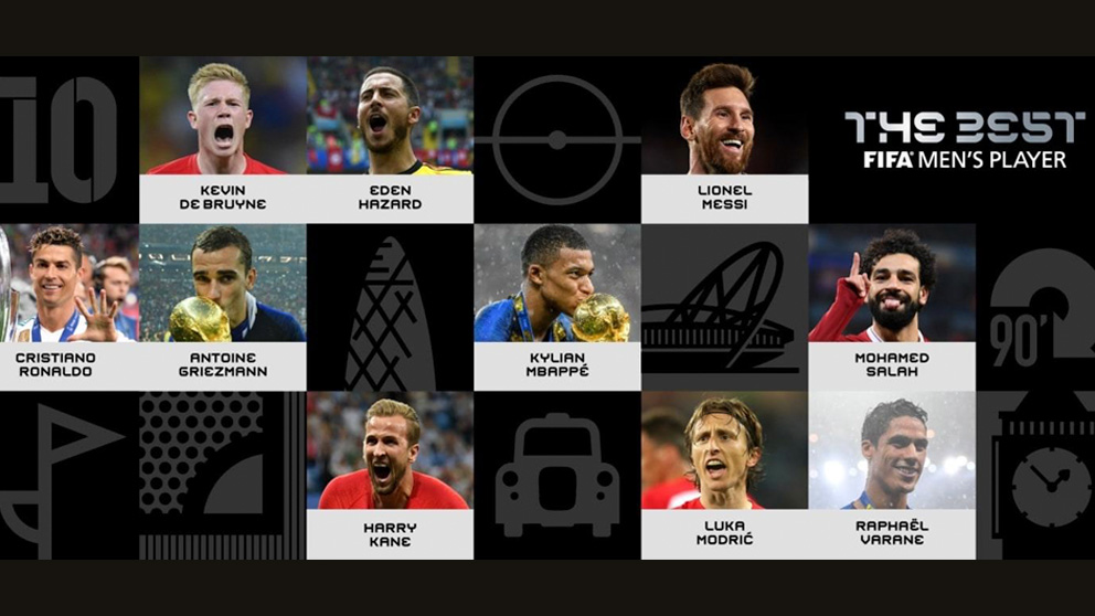 Los futbolistas nominados al The Best.