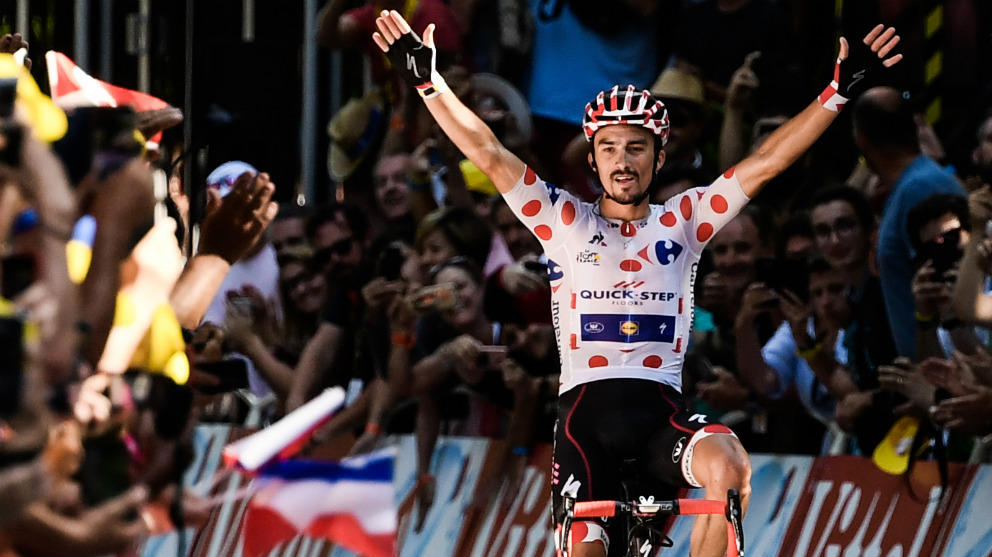 Julian Alaphilippe se impuso en la primera etapa de los Pirineos. (AFP)