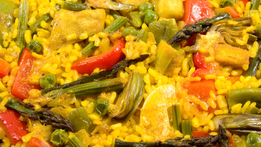 Receta de paella de verduras