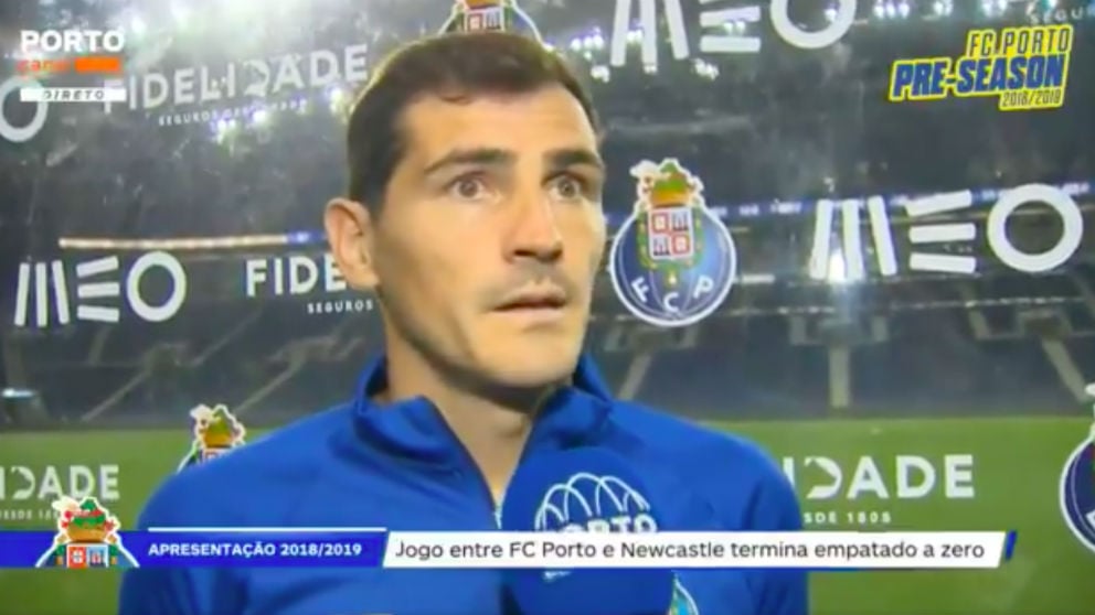 Captura de pantalla de Casillas hablando portugués.