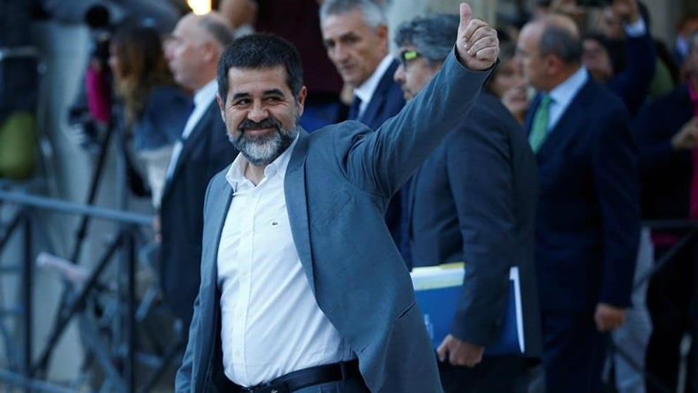 El golpista Jordi Sànchez, a su llegada a declarar al Supremo. (EP)