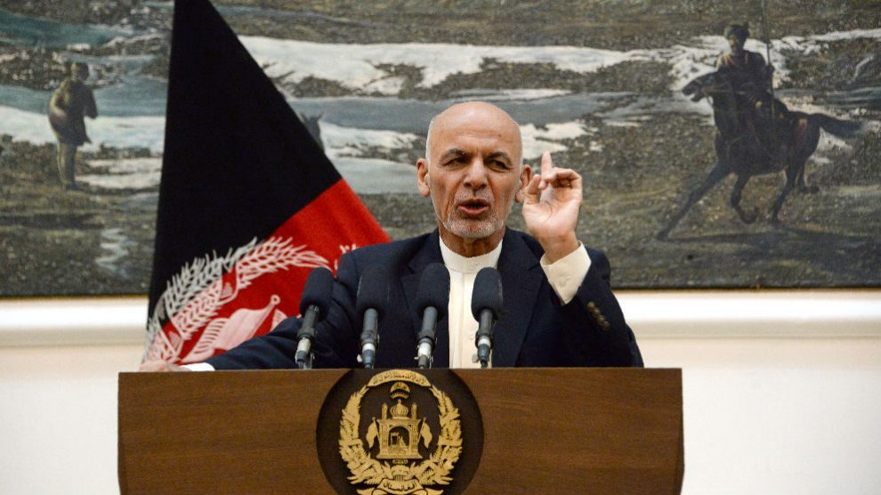 El presidente de Afganistán Ashraf Ghani en un reciente acto (Foto: AFP).