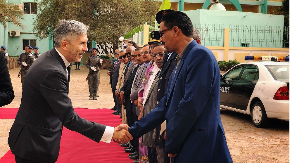 Fernando Grande-Marlaska, ministro del Interior, a su llegada a Nuakchot (Mauritania). (EP)