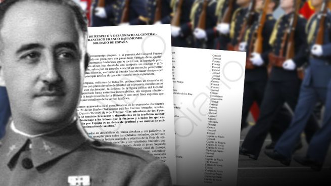 181 altos mandos del Ejército en la reserva firman un manifiesto en el que piden “respeto” a Franco