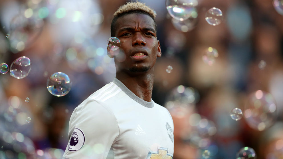 Paul Pogba, en un partido con el Manchester United. (Getty)