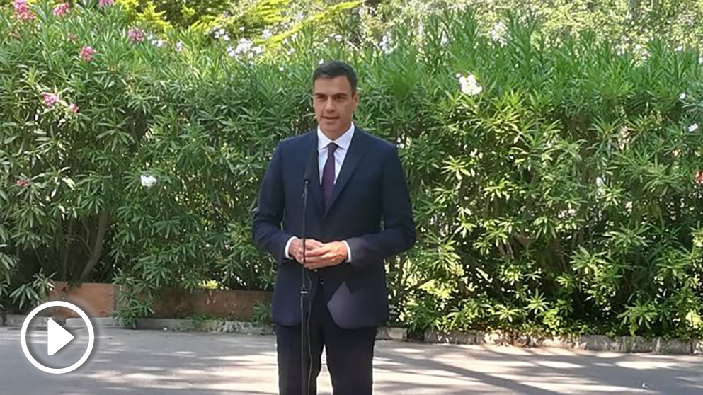 El presidente del Gobierno, Pedro Sánchez, en el Palacio de Marivent. (EP)