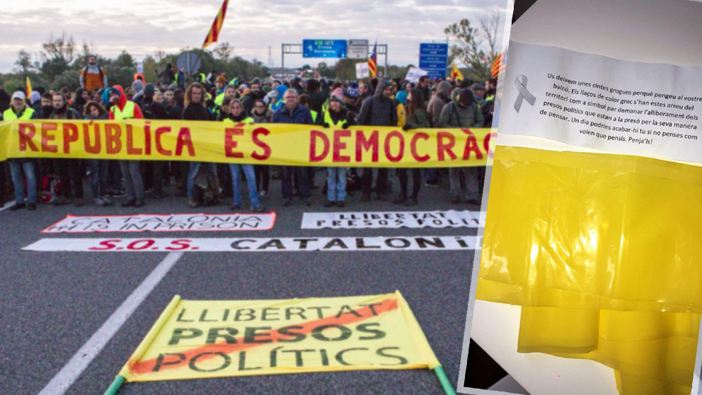 Los CDR meten lazos amarillos en los buzones de particulares para colgarlos en el balcón.