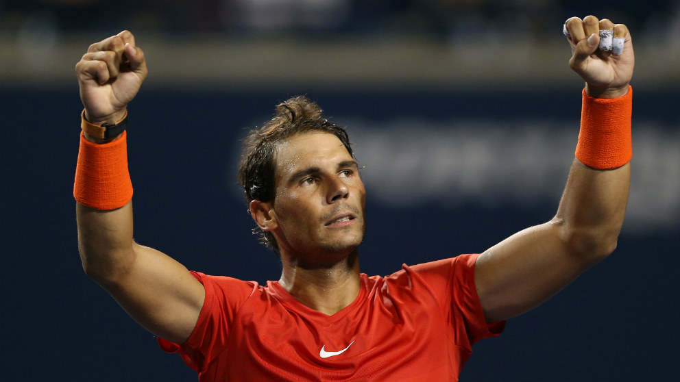 Rafa Nadal celebra la victoria ante Marin Cilic en Toronto. (Getty)