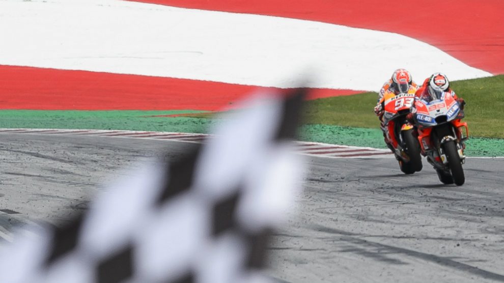 Lorenzo gana a Márquez en el Gp de Austria de MotoGP. (AFP)