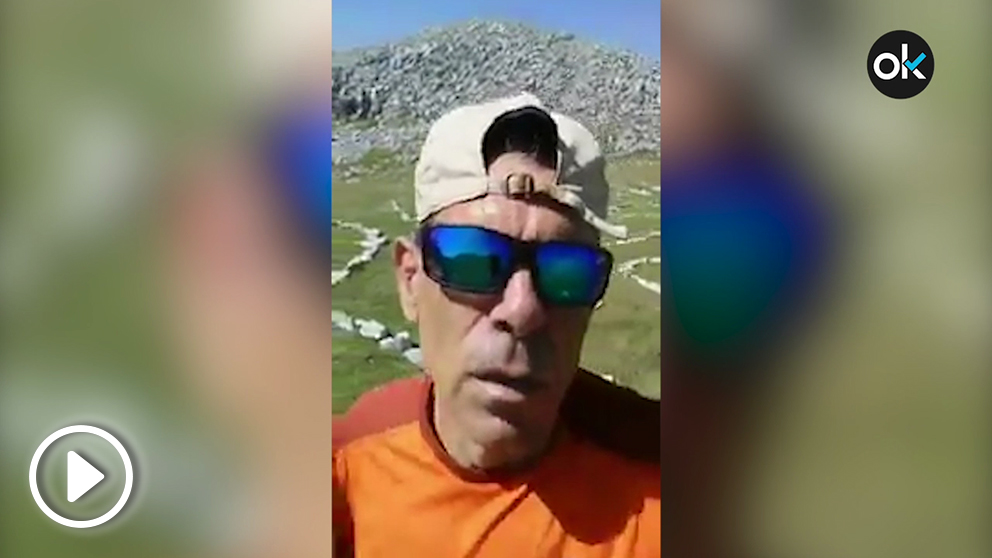 Un montañero aragonés indignado al encontrar símbolos separatistas en el Pirineo de Huesca.