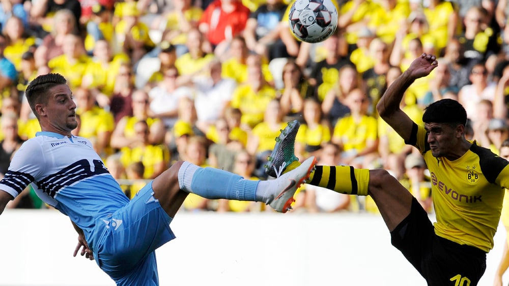 Milinkovic-Savic, durante un amistoso de pretemporada ante el Dortmund.