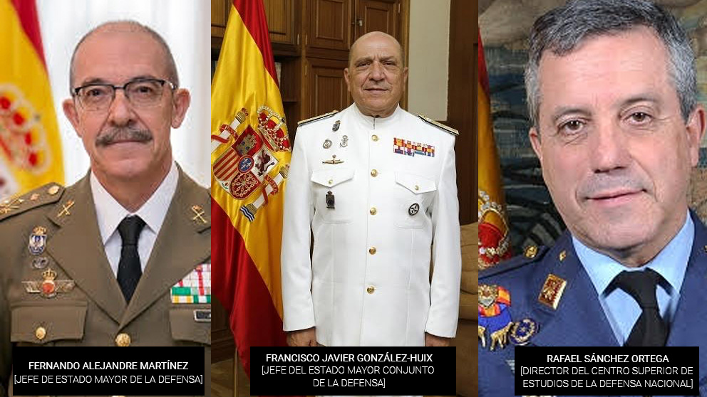 Los miembros de la cúpula militar que dependen de la ministra Margarita Robles y del secretario de Estado Ángel Olivares.