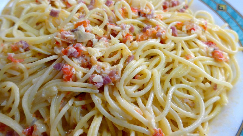 Receta de espaguetis con jamón serrano