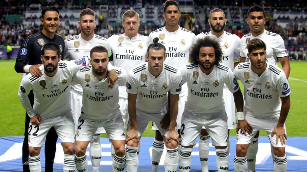 El once titular del Real Madrid en la Supercopa de Europa. (Getty)