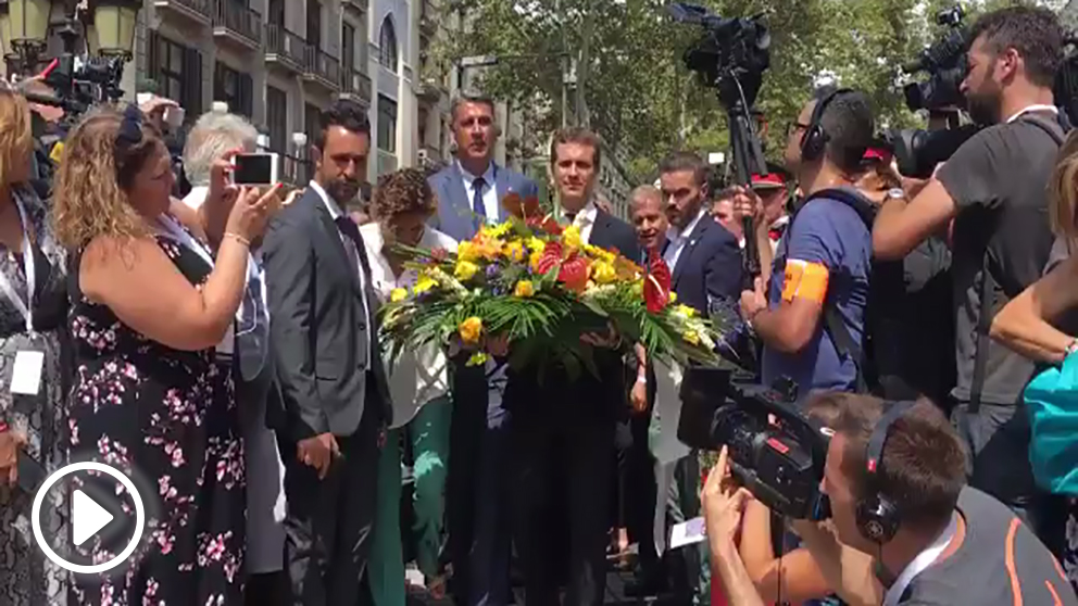 Pablo Casado en los homenajes de los atentados de Barcelona y Cambrils