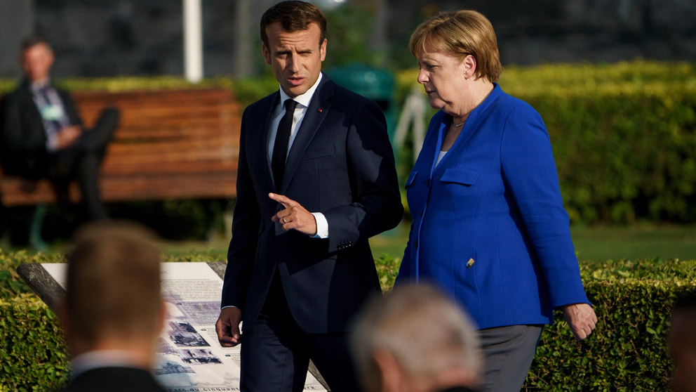 Emmanuel Macron y Angela Merkel (Foto: AFP)