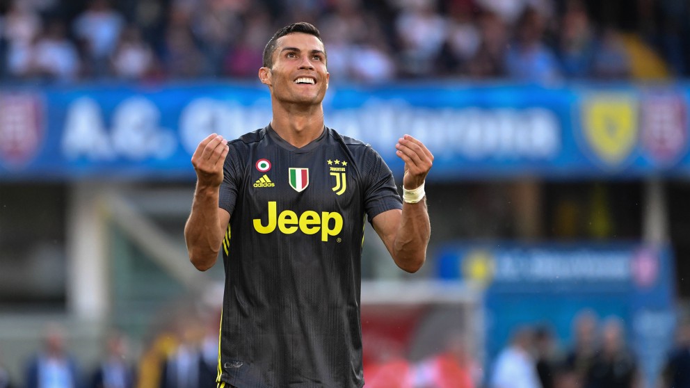 Cristiano Ronaldo, en su debut oficial con la Juventus. (AFP)
