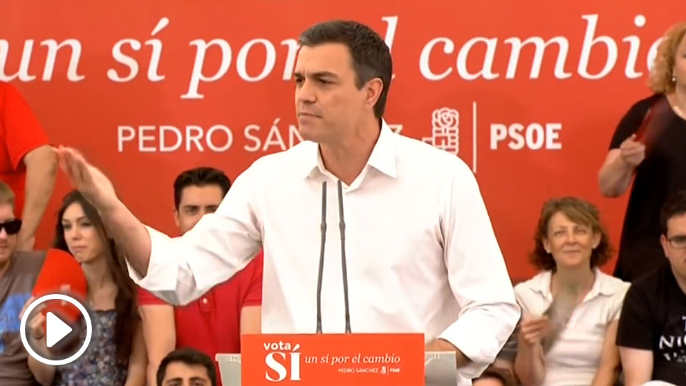 Pedro Sánchez durante un acto de campaña el 24 de junio de 2016.