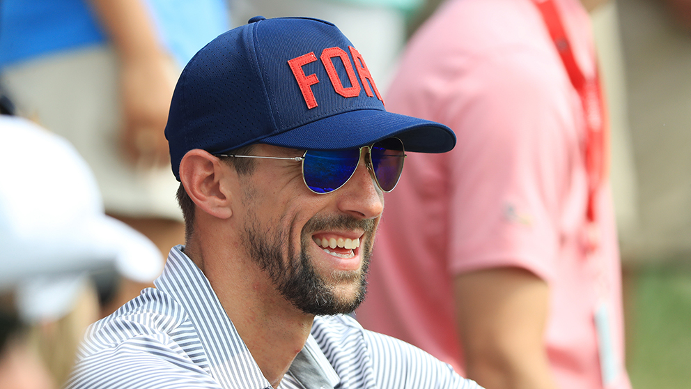 Michael Phelps, durante un torneo de golf. (Getty)